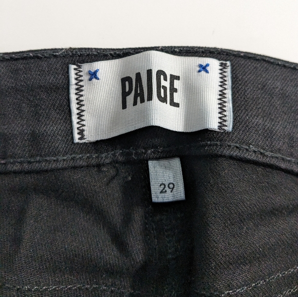 PAIGE Peg Skinny Black Jeans - Picture 2 of 8